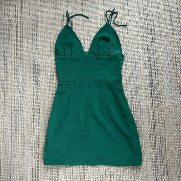 Revolve Superdown Women’s Mini Green Dress Petunia Tie Strap Size XXS - Picture 3 of 14